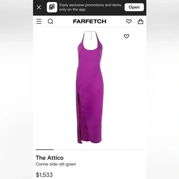 The Attico Dress Evening Gown Side Slit Pink Purple - Picture 9 of 10